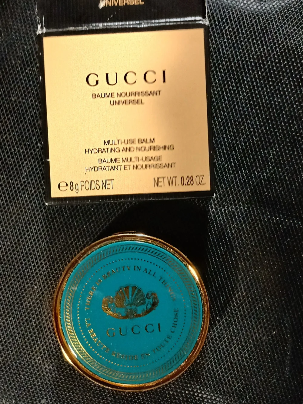 Gucci Turquoise and Gold Multi-Use Lip Balm Compact 8g/.28oz
